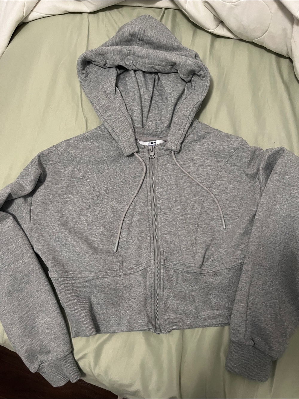 cropped zip-up hoodie